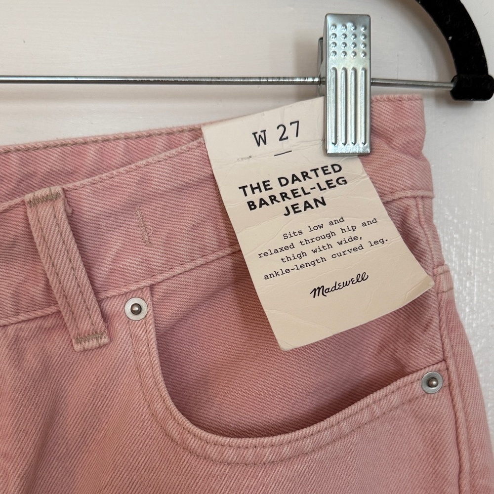 Madewell Darted Barrel Pink Jeans - Picture 2 of 4